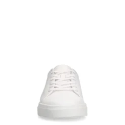 Manfield Witte leren sneakers^Heren Sneakers