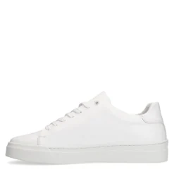 Manfield Witte leren sneakers^Heren Sneakers