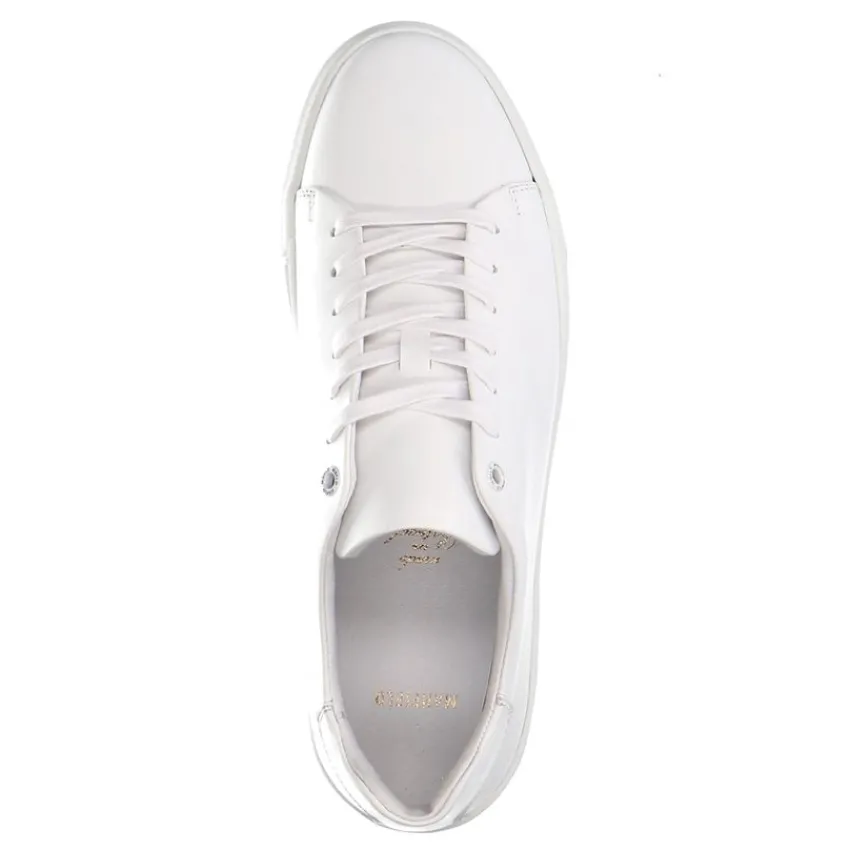 Manfield Witte leren sneakers^Heren Sneakers