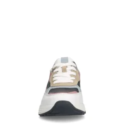 Manfield Witte leren sneakers met gekleurde details^DAMES Sneakers