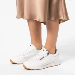 No Stress Witte leren sneakers met rits^DAMES Sneakers