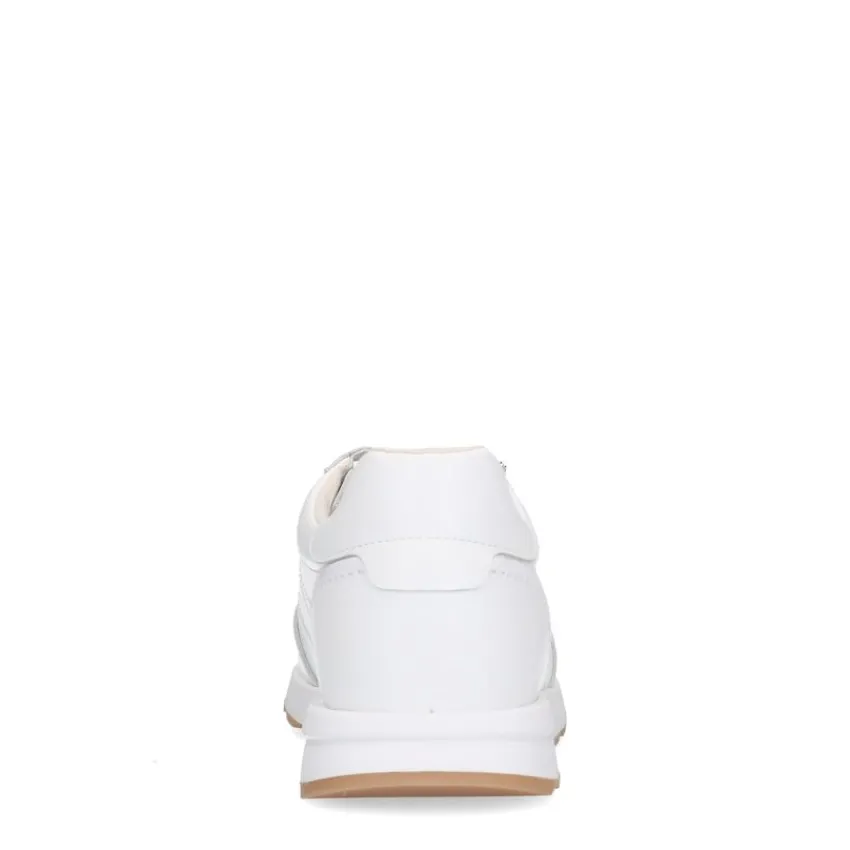 No Stress Witte leren sneakers met rits^DAMES Sneakers