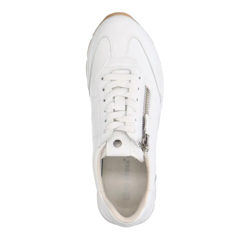 No Stress Witte leren sneakers met rits^DAMES Sneakers