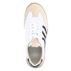 No Stress Witte leren sneakers met zwarte details^DAMES Sneakers