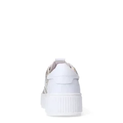 No Stress Witte leren sneakers met gouden croco details^DAMES Sneakers