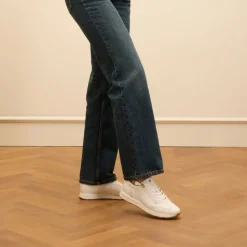 No Stress Witte leren sneakers met rits^DAMES Sneakers