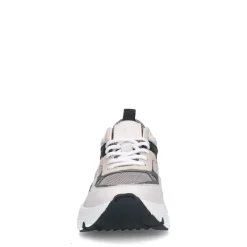 Manfield Witte leren sneakers met mesh details^DAMES Sneakers