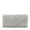 Manfield Zilveren clutch met gebreide details^ Clutches