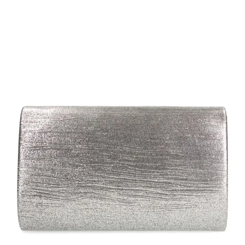 Manfield Zilveren clutch met strik^ Clutches