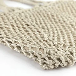 Manfield Zilveren gevlochten shopper^ Shoppers