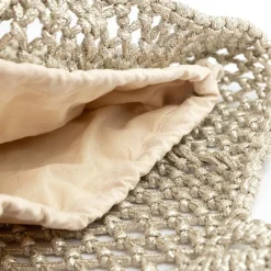 Manfield Zilveren gevlochten shopper^ Shoppers