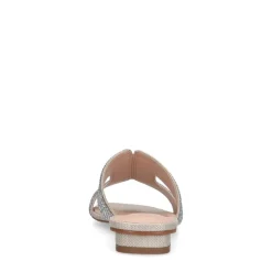 Manfield Zilveren glitter slippers^DAMES Slippers