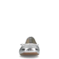 Manfield Zilveren leren ballerina's^DAMES Loafers
