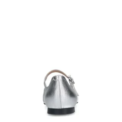 Manfield Zilveren leren ballerina's^DAMES Loafers