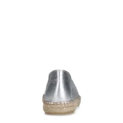 Manfield Zilveren leren espadrilles^DAMES Espadrilles