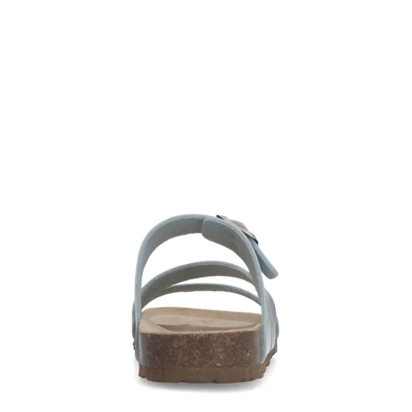 Manfield Zilveren slippers met gesp^DAMES Slippers