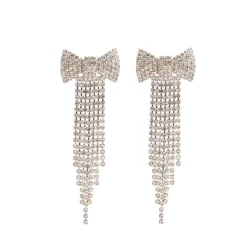 Manfield Zilveren strass party oorbellen^ Sieraden