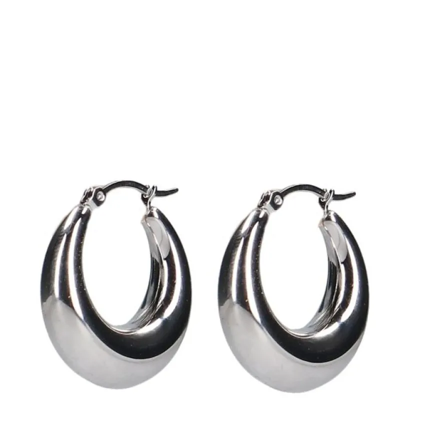 Manfield Zilverkleurige kleine ronde oorbellen^ Sieraden