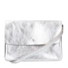 Manfield Zilverkleurige leren clutch^ Clutches