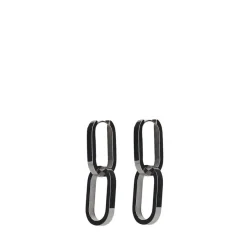 Manfield Zilverkleurige schakel oorbellen^ Sieraden