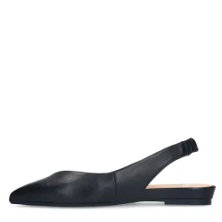 Manfield Zwart leren slingbacks^DAMES Pumps|Slingbacks