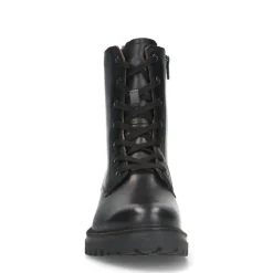 No Stress Zwart leren veterlaarsjes^DAMES Enkellaarsjes