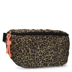 Manfield Zwarte bum bag met leopard print^ Heuptassen