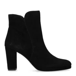 Manfield Zwarte enkellaarsjes met hak^DAMES Enkellaarsjes