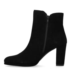 Manfield Zwarte enkellaarsjes met hak^DAMES Enkellaarsjes