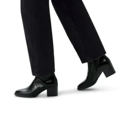 No Stress Zwarte enkellaarsjes met crocoprint^DAMES Enkellaarsjes