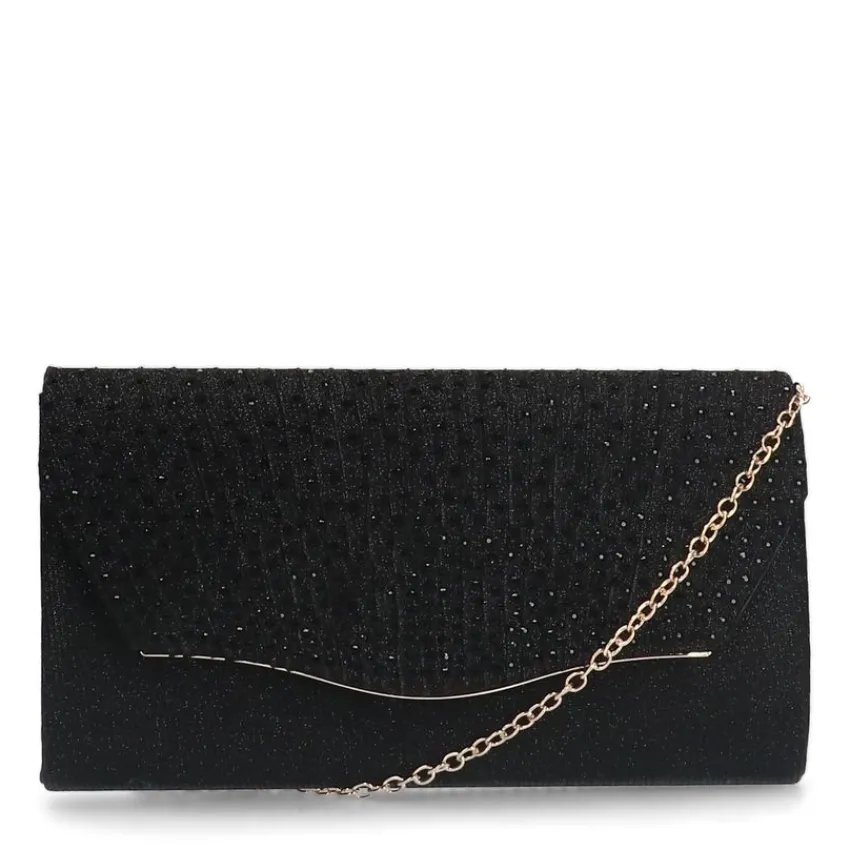 Manfield Zwarte glitter clutch^ Clutches
