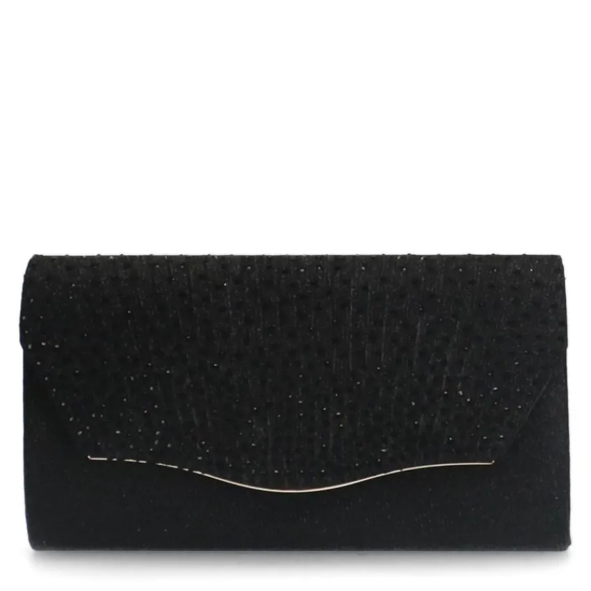 Manfield Zwarte glitter clutch^ Clutches
