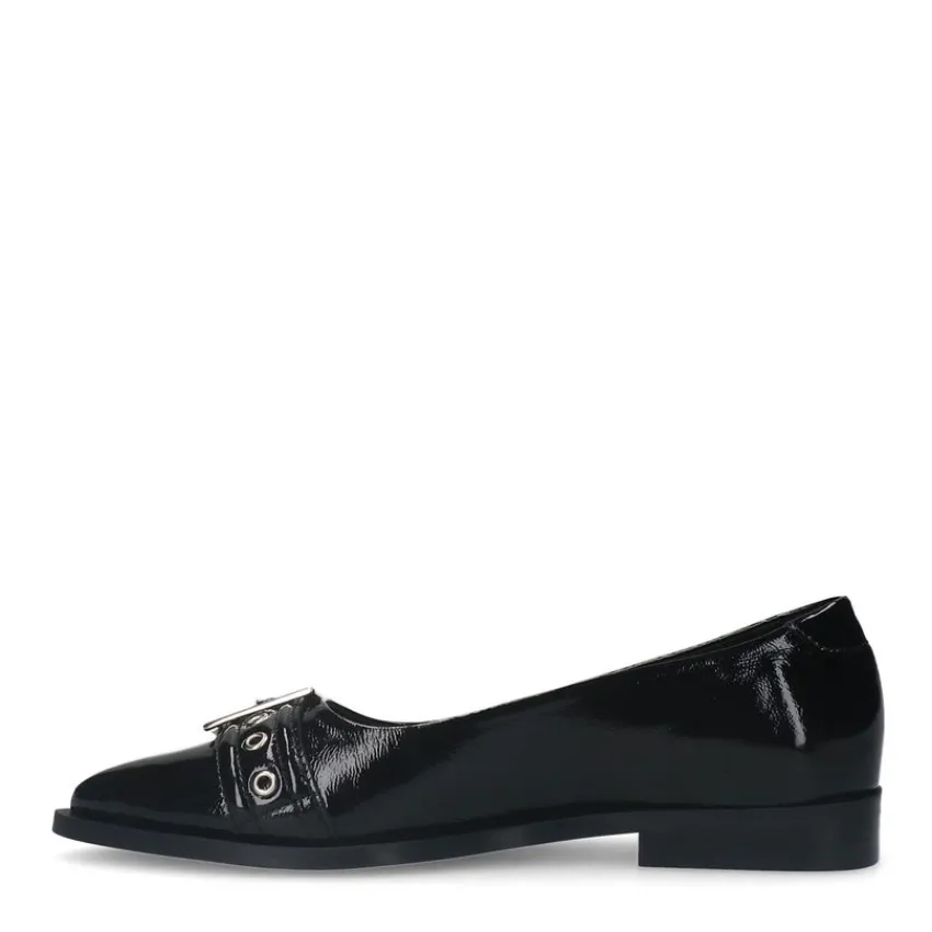 Manfield Zwarte lakleren loafers^DAMES Loafers