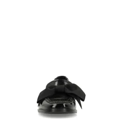 Manfield Zwarte lakleren loafers met strik^DAMES Loafers