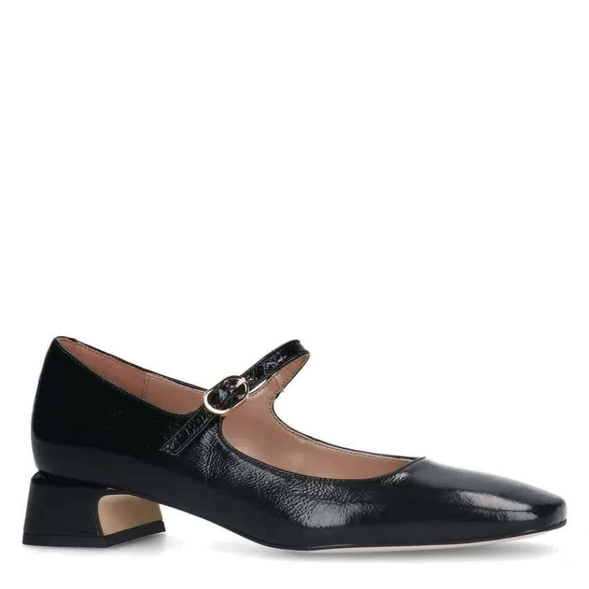 Manfield Zwarte lakleren Mary Jane pumps^DAMES Pumps
