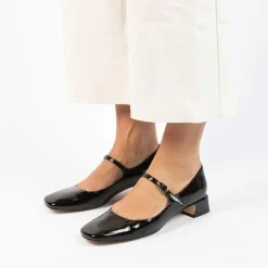 Manfield Zwarte lakleren Mary Jane pumps^DAMES Pumps