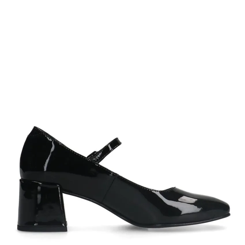 Manfield Zwarte lakleren Mary Jane pumps^DAMES Pumps