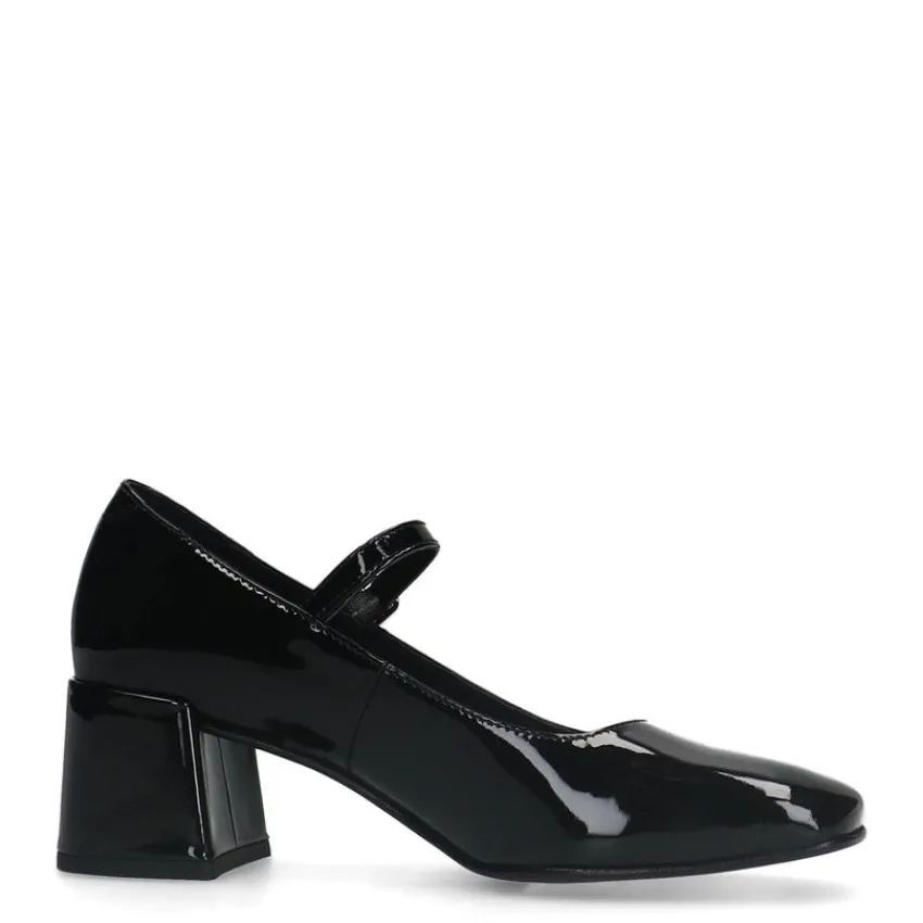 Manfield Zwarte lakleren Mary Jane pumps^DAMES Pumps