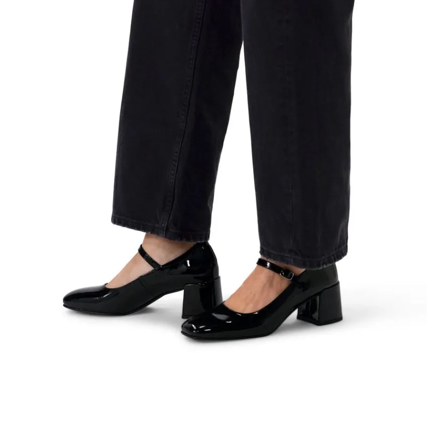 Manfield Zwarte lakleren Mary Jane pumps^DAMES Pumps