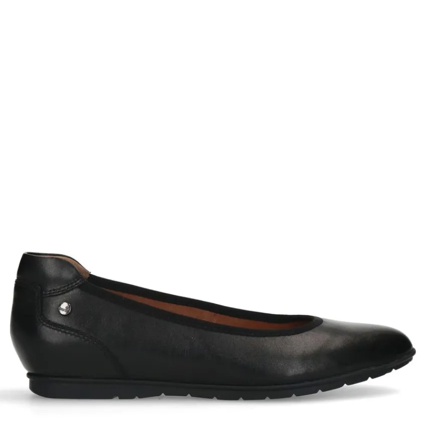 No Stress Zwarte leren ballerina's^DAMES Loafers