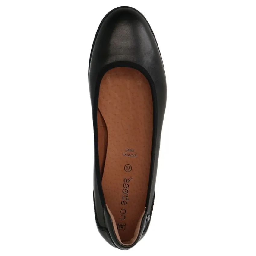 No Stress Zwarte leren ballerina's^DAMES Loafers