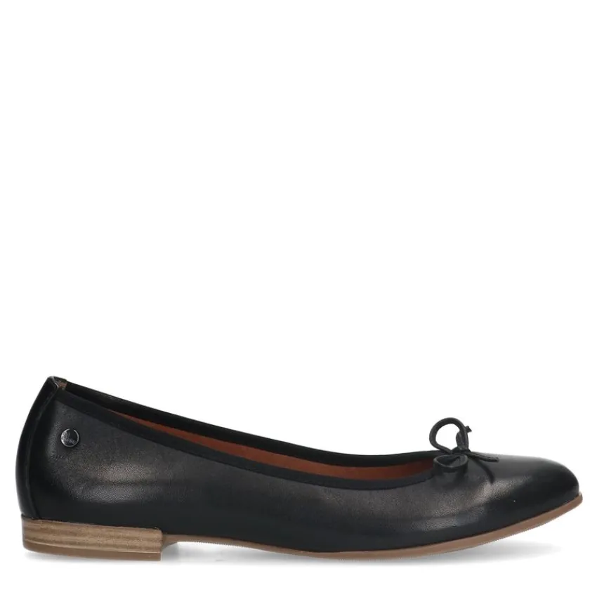 No Stress Zwarte leren ballerina's^DAMES Loafers