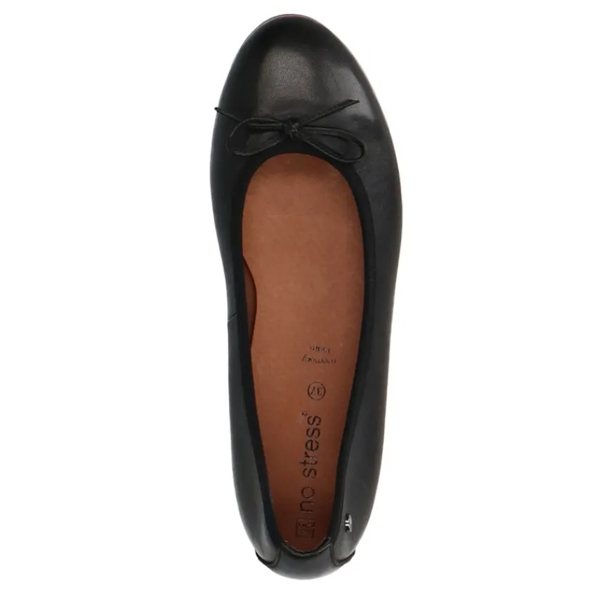 No Stress Zwarte leren ballerina's^DAMES Loafers