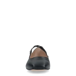 Manfield Zwarte leren ballerina's^DAMES Loafers