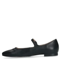 Manfield Zwarte leren ballerina's^DAMES Loafers