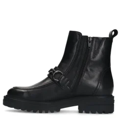 No Stress Zwarte leren boots met chain^DAMES Enkellaarsjes