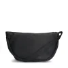 Manfield Zwarte leren bum bag^ Schoudertassen