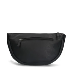 Manfield Zwarte leren bum bag^ Schoudertassen