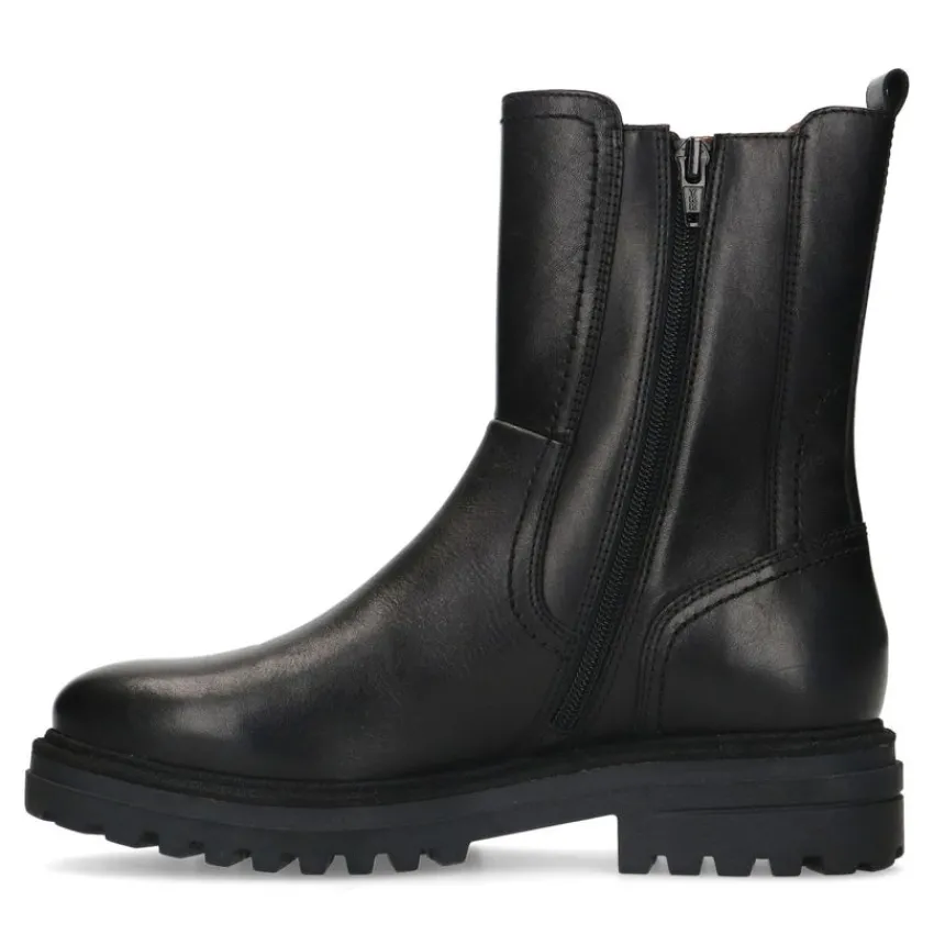 No Stress Zwarte leren chelsea boots^DAMES Enkellaarsjes