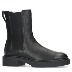 Manfield Zwarte leren chelsea boots^DAMES Enkellaarsjes